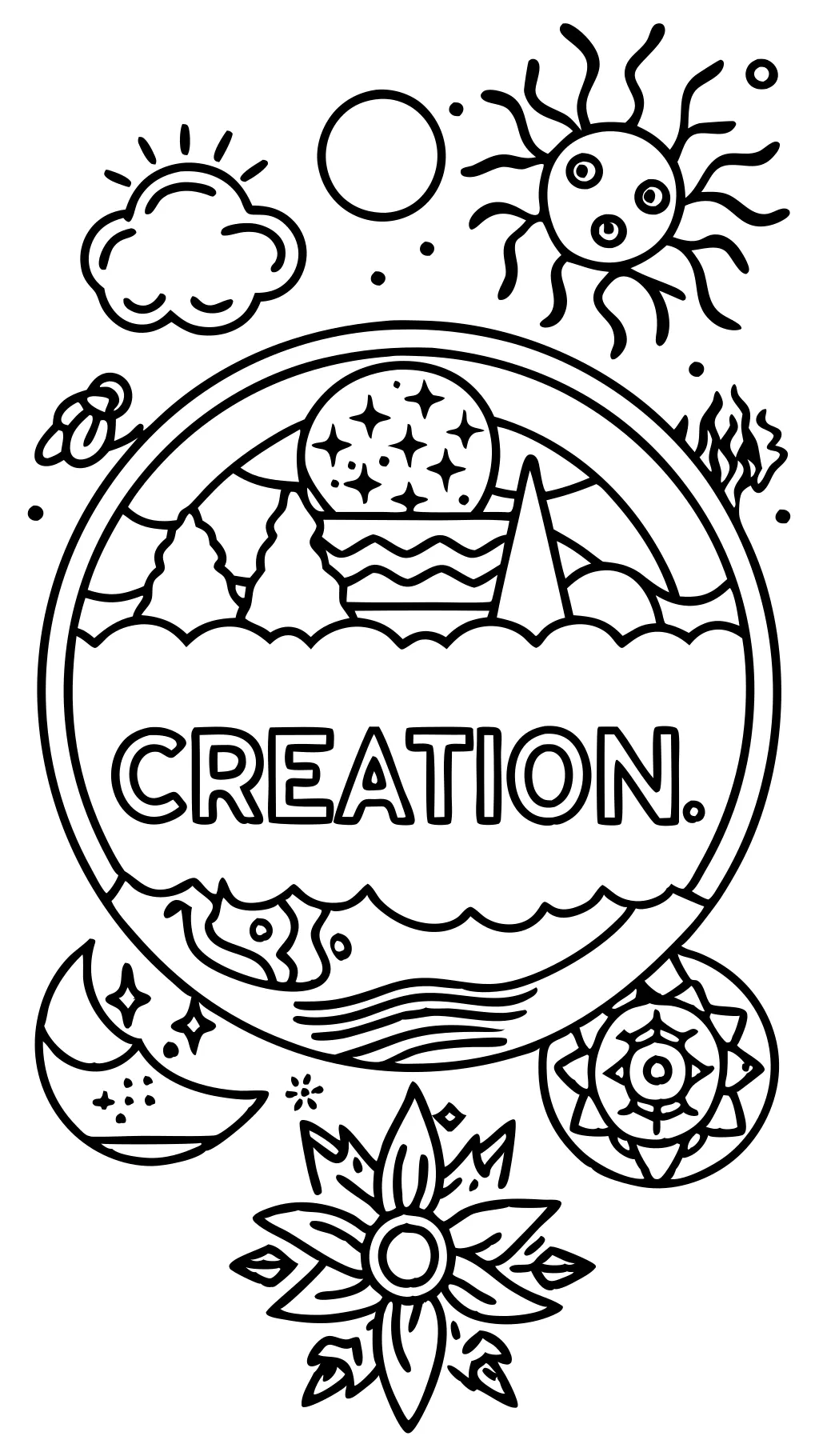 creation coloring pages free